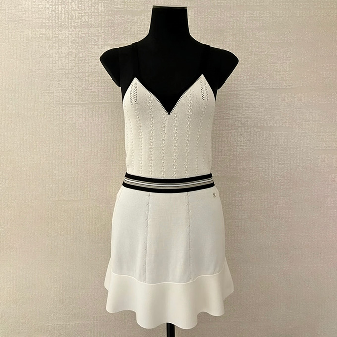 9A+ quality chanel knit camisole & mini skirt